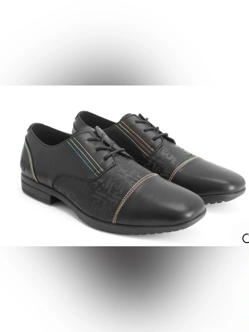 Fluevog NEW IN BOX Prophesy Breton black vegan leather monogram derby -M7 /W9